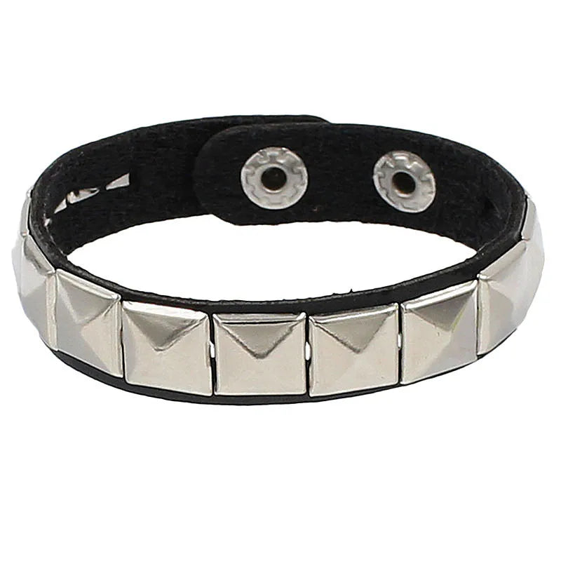 Punk Rivet Cuff Bracelet - Metal Edgy and Stylish - Premium Bracelet from Lizard Vigilante - Just $19.88! Shop now at Lizard Vigilante