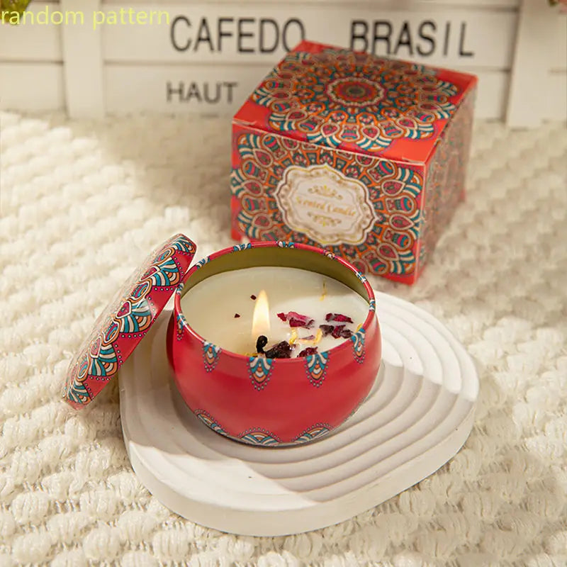 Osmanthus Gardenia Fragrance Candles with Petals Small Romantic Fragrance Candles for Girls' Birthday Gifts Home Aromatherapy