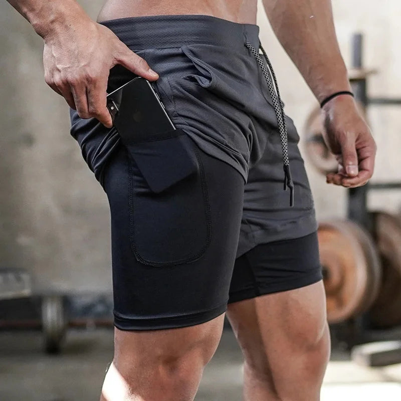 Camo Running Shorts - Men's 2-in-1 Quick Dry Gym Sports Shorts - Premium shorts from Lizard Vigilante - Just $23.88! Shop now at Lizard Vigilante