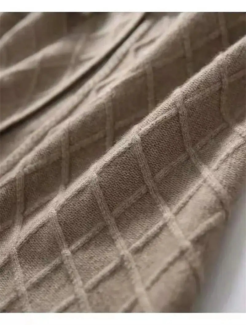 Korean French Style Cashmere Sweater Ladies Wool Windbreaker Cardigan New Autumn Winter Women Knitted Sweater Long Cardigan Coat