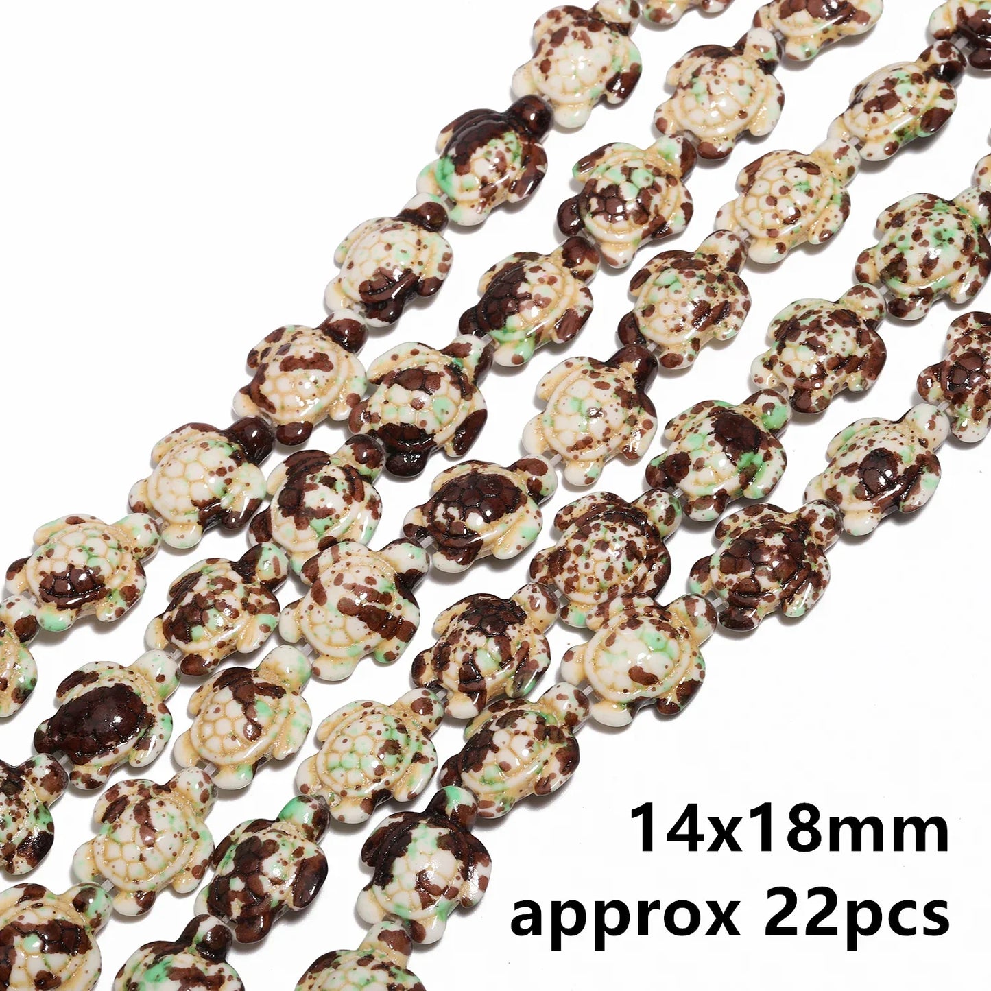 14x18mm 22pcs Sea Turtle Random Color Mix Natural Turquoise Stone Beads Bead for Jewelry Making DIY Ocean Series Bracelet