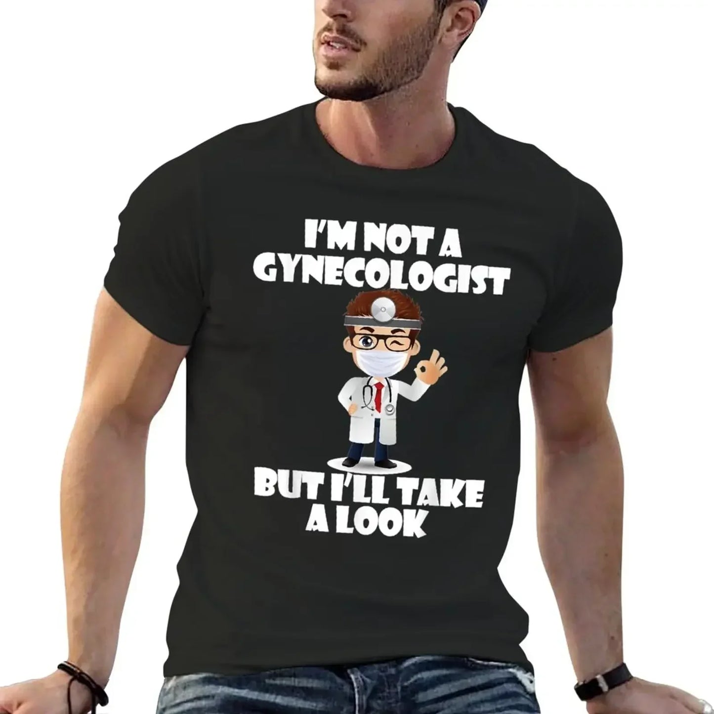 I'm Not A Gynecologist But I'll Take A Look T-Shirt Vintage Tops T-shirt Unisex Mens Sarcastic Gag - Premium T-Shirt from Lizard Vigilante - Just $23.29! Shop now at Lizard Vigilante