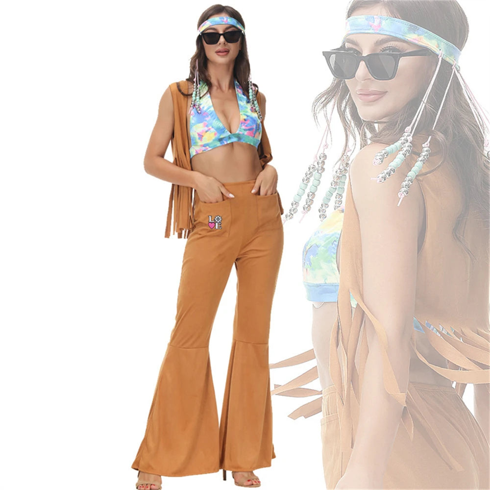 Women's Sexy Rock Disco Hippie Costumes: 70s 80s Party Outfits - Premium Cosplay Costumes from Lizard Vigilante - Just $28.88! Shop now at Lizard Vigilante