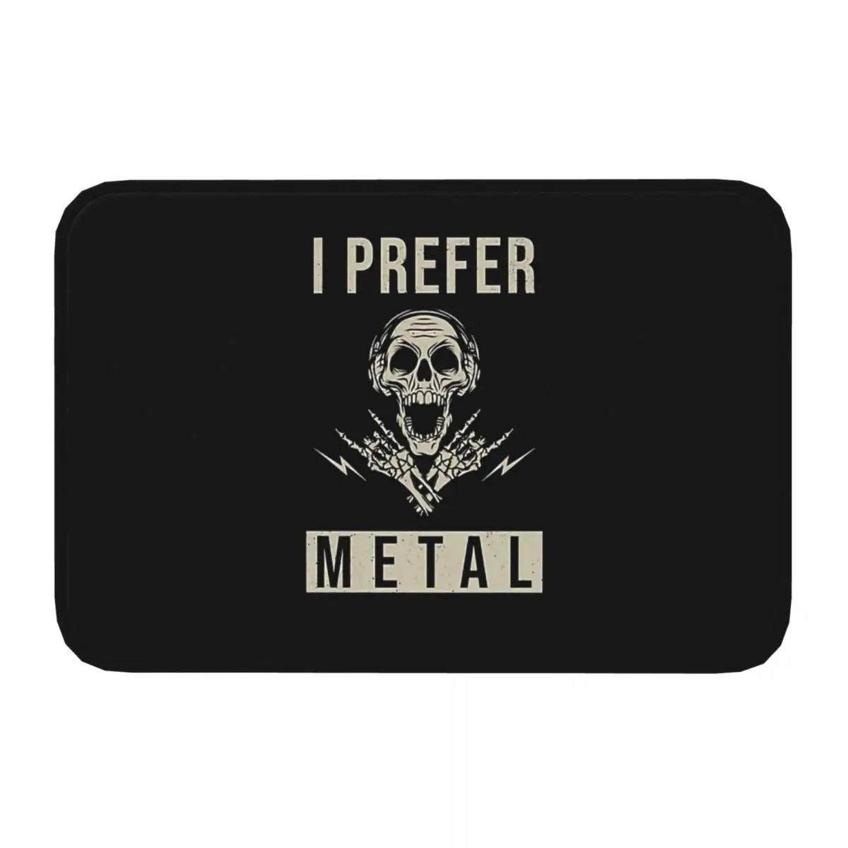 Black Heavy Metal Non-Slip Doormat – Waterproof, Anti-Bacterial, Fade Resistant Mat for Bath, Bedroom, Outdoor - Premium welcome mat from Lizard Vigilante - Just $19.99! Shop now at Lizard Vigilante