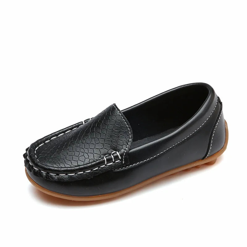 Kids Casual Slip-On Shoes – Soft PU Leather Loafers for Boys & Girls in Candy Colors - Premium Shoes from Lizard Vigilante - Just $18.88! Shop now at Lizard Vigilante