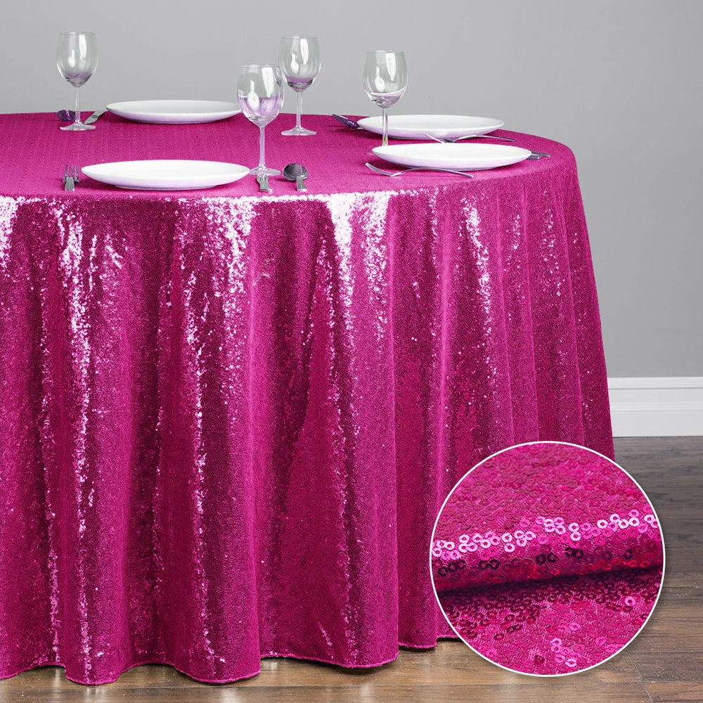 Glitter Sequin Round Tablecloth Party Table Cloth Cover for Events Wedding Party Christmas Decoration Rose Gold Silver 60-330cm - Premium tablecloth from Lizard Vigilante - Just $7.99! Shop now at Lizard Vigilante