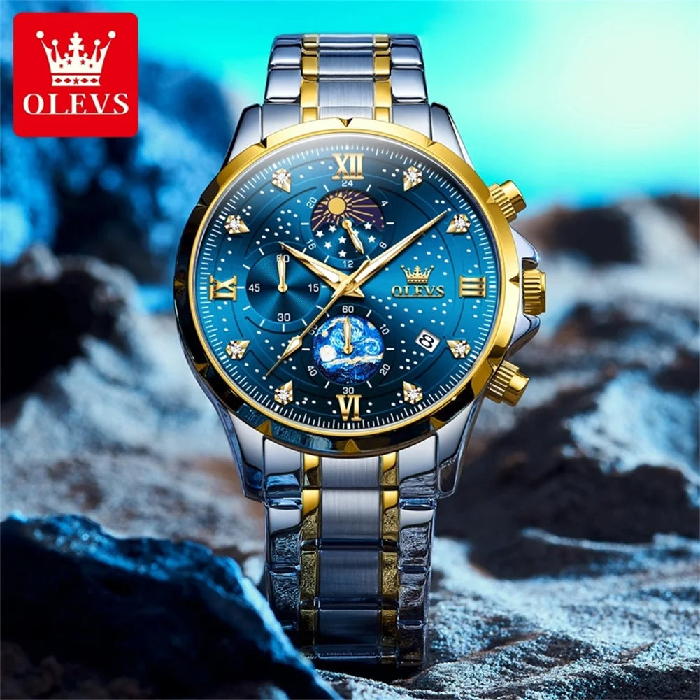 OLEVS 9807 Men's Luxury Watch - A Celestial Timepiece - Premium watches from Lizard Vigilante - Just $55.99! Shop now at Lizard Vigilante