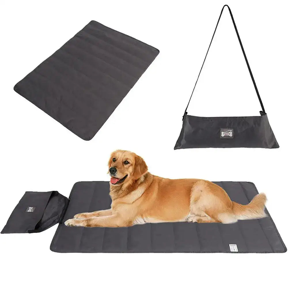 Foldable Pet Blanket Mat Waterproof Folding Washable Dog Sleeping Bag with Strap for Dog Travel Camping Accessories