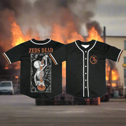 Zeds Dead Baseball Jersey – EDM-Inspired Harajuku Thin Button Baseball Uniform for Spring and Summer - Premium jersey from Lizard Vigilante - Just $44.99! Shop now at Lizard Vigilante