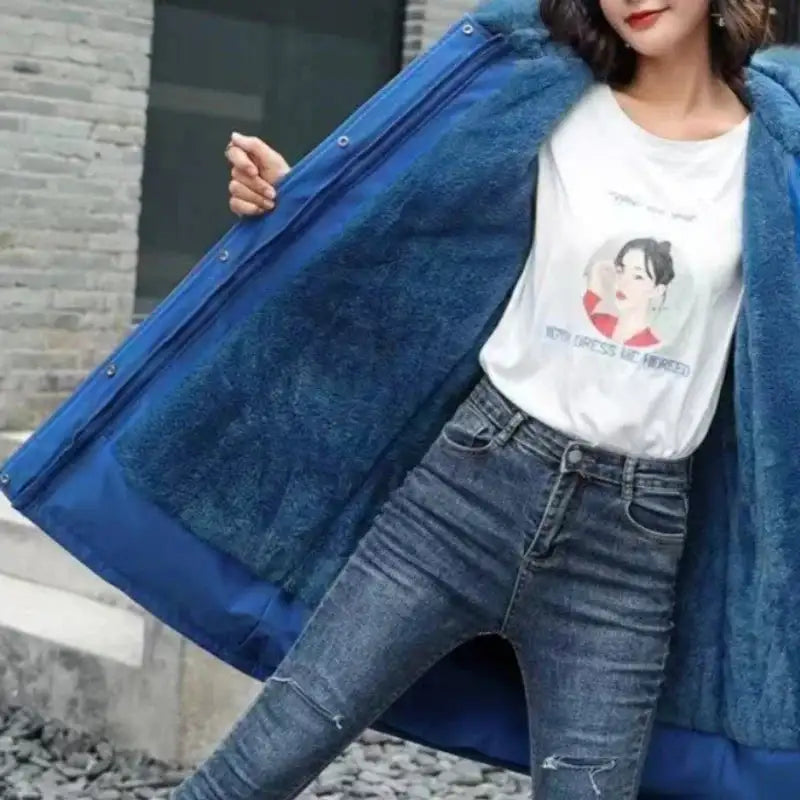 New In Coats & Jackets Women's Winter Padded Jacket Loose Casual Outerwears Fleece Hodded Windbreaker Elegant Office Lady's Coat