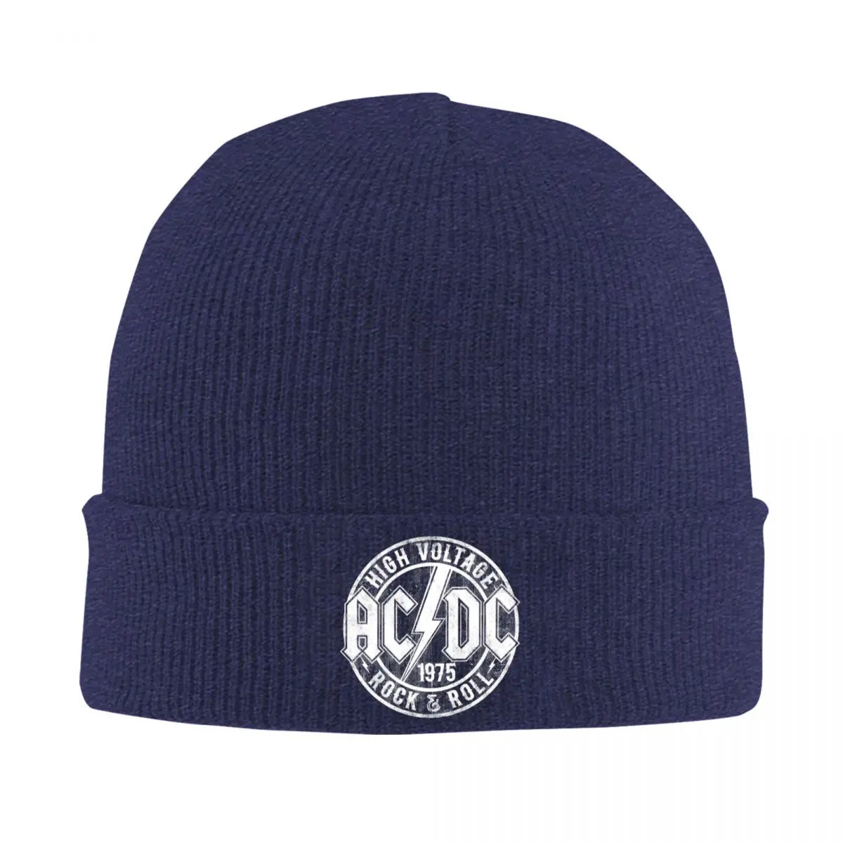 AC⚡️DC Knitted Beanie – Warm Winter Hat for Heavy Metal Fans, Unisex Hip Hop Style - Premium unisex beanie from Lizard Vigilante - Just $19.88! Shop now at Lizard Vigilante