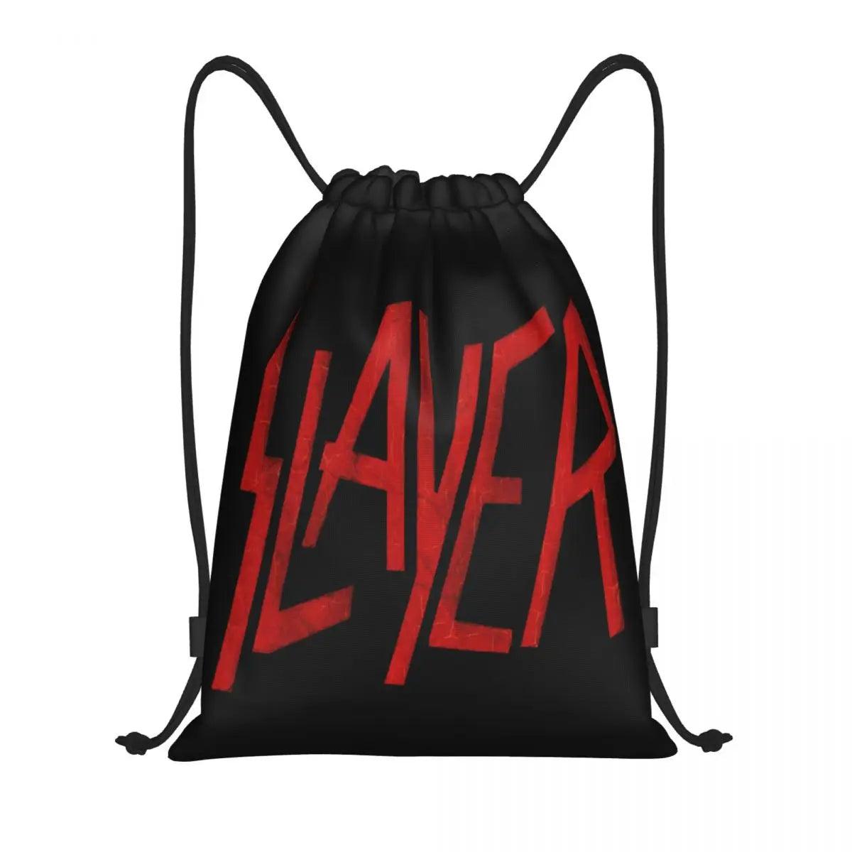 Heavy Metal Rock Slayers Logo Drawstring Bags Women Men Portable Sports Gym Sackpack Thrash Band Shopping Backpacks - Lizard Vigilante