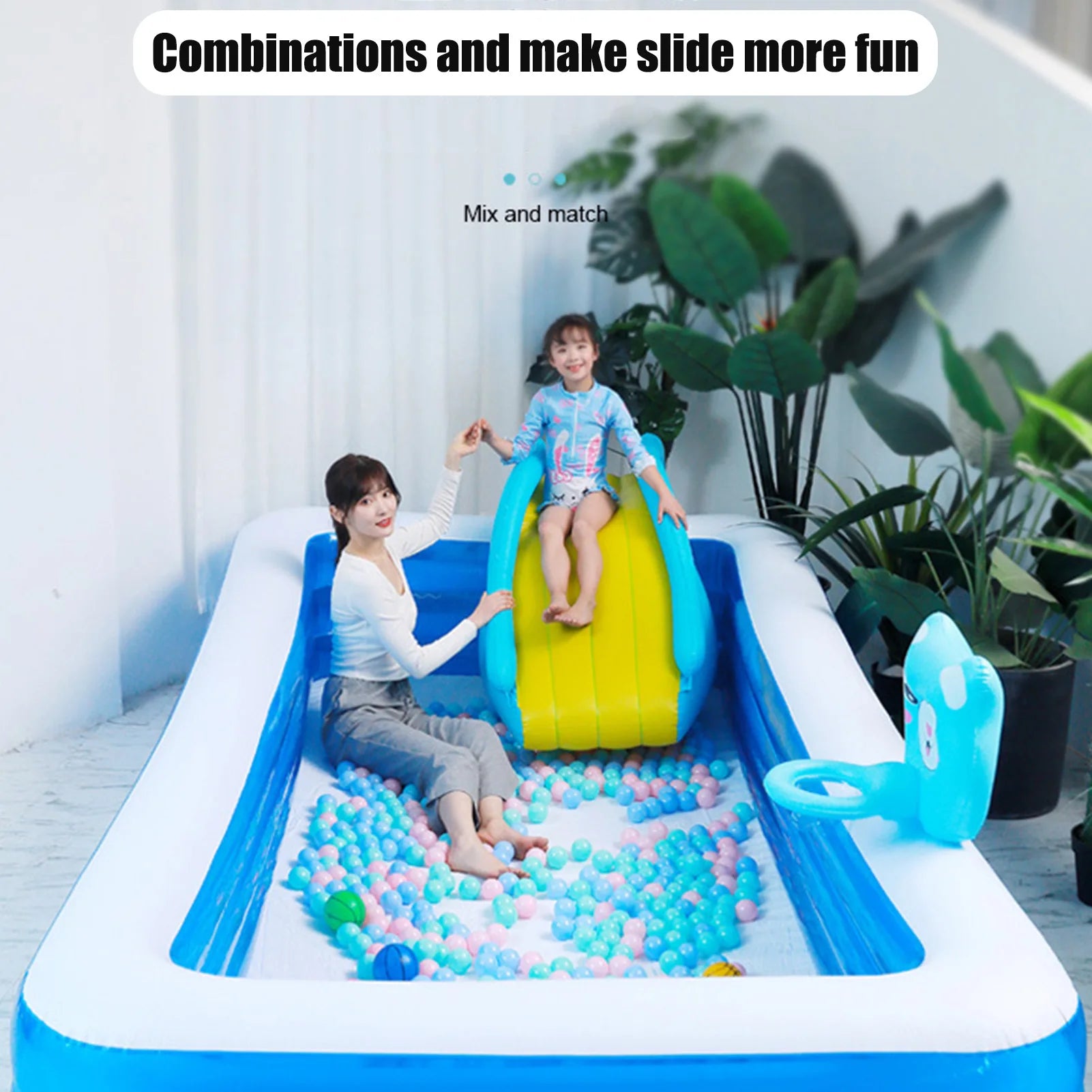 Inflatable Pool Water Slide With Wider Steps Baby Bath Toys Kids Swimming Water Play Toy Recreation Facilit For Outdoor Indoor - Premium  from Lizard Vigilante - Just $54.99! Shop now at Lizard Vigilante