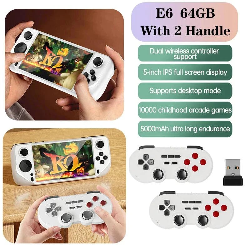 E6 Handheld GAME Console Portable Video Game 5-inch IPS Screen Retro Gamebox With 2.4G Wireless Controller Support PSP PS1 N64 - Lizard Vigilante