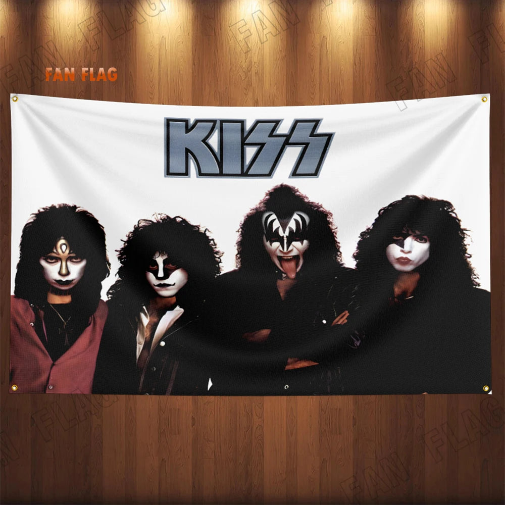 Kiss Heavy Rock Band Flag 3x5ft – Polyester Printed Banner for Home or Bedroom Decoration - Premium banner from Lizard Vigilante - Just $17.99! Shop now at Lizard Vigilante