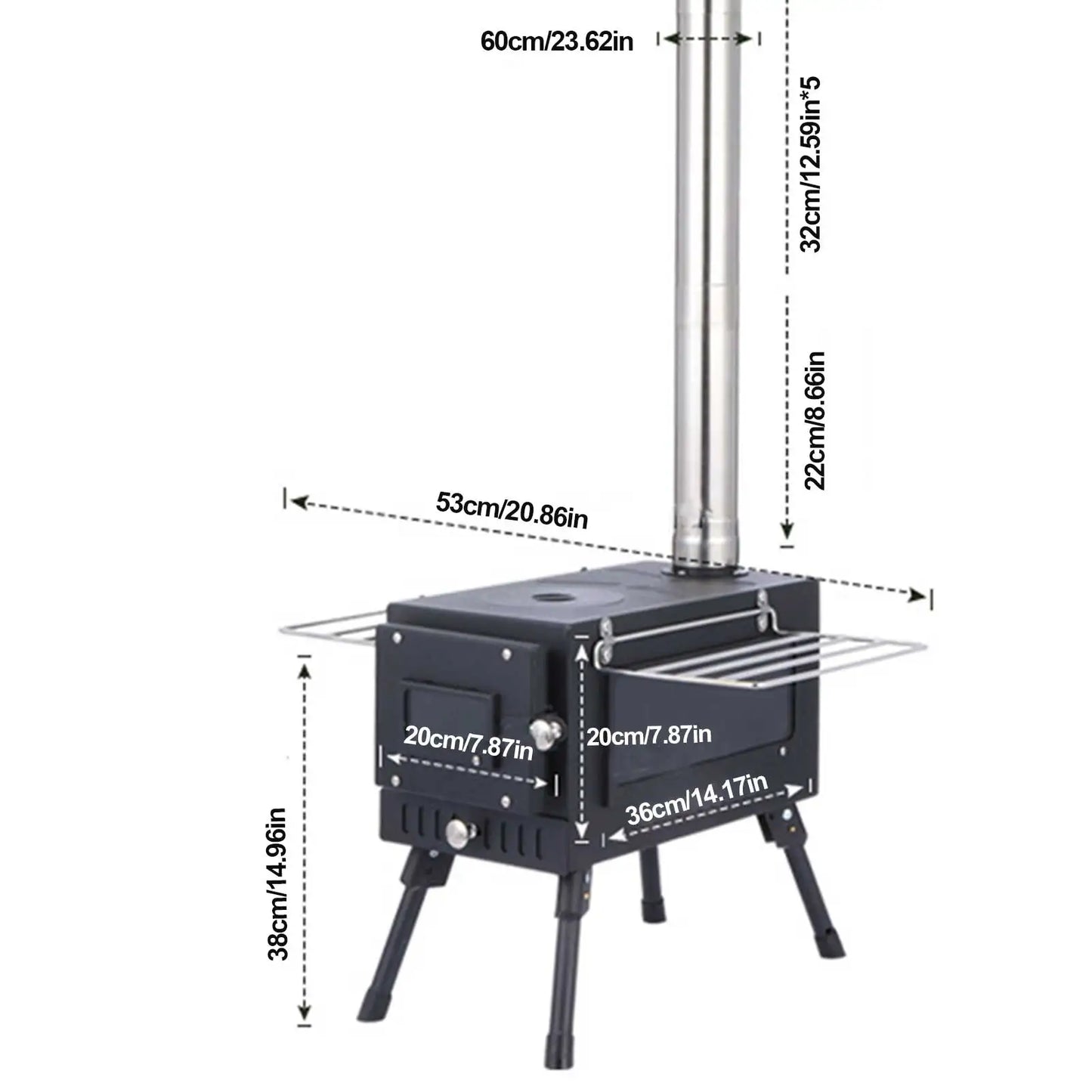 Camping Wood Stove Outdoor Wood Burner Home Use Wood Firing Stoves Portable Wood Burning Stove Winter Camping Accessories - Premium  from Lizard Vigilante - Just $139.99! Shop now at Lizard Vigilante