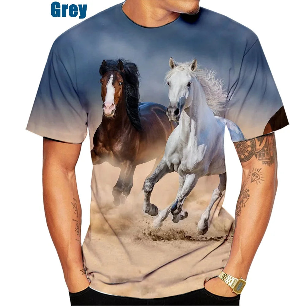 New Fashion 3D Printed Animal Horse T-Shirt for Men and Women – Creative Casual Tee, Lightweight & Quick-Dry - Premium T-Shirts from Lizard Vigilante - Just $22.99! Shop now at Lizard Vigilante