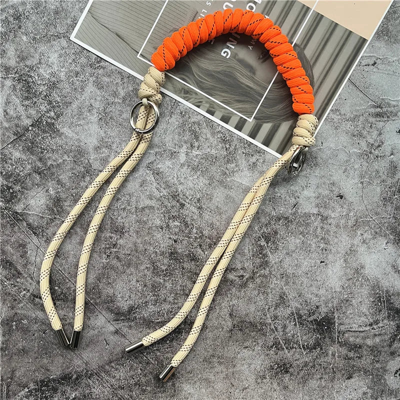 Handmade Brown Lanyard Bag Strap – Premium Metal Keyring and Cotton Chain for Women - Premium bag strap from Lizard Vigilante - Just $19.97! Shop now at Lizard Vigilante