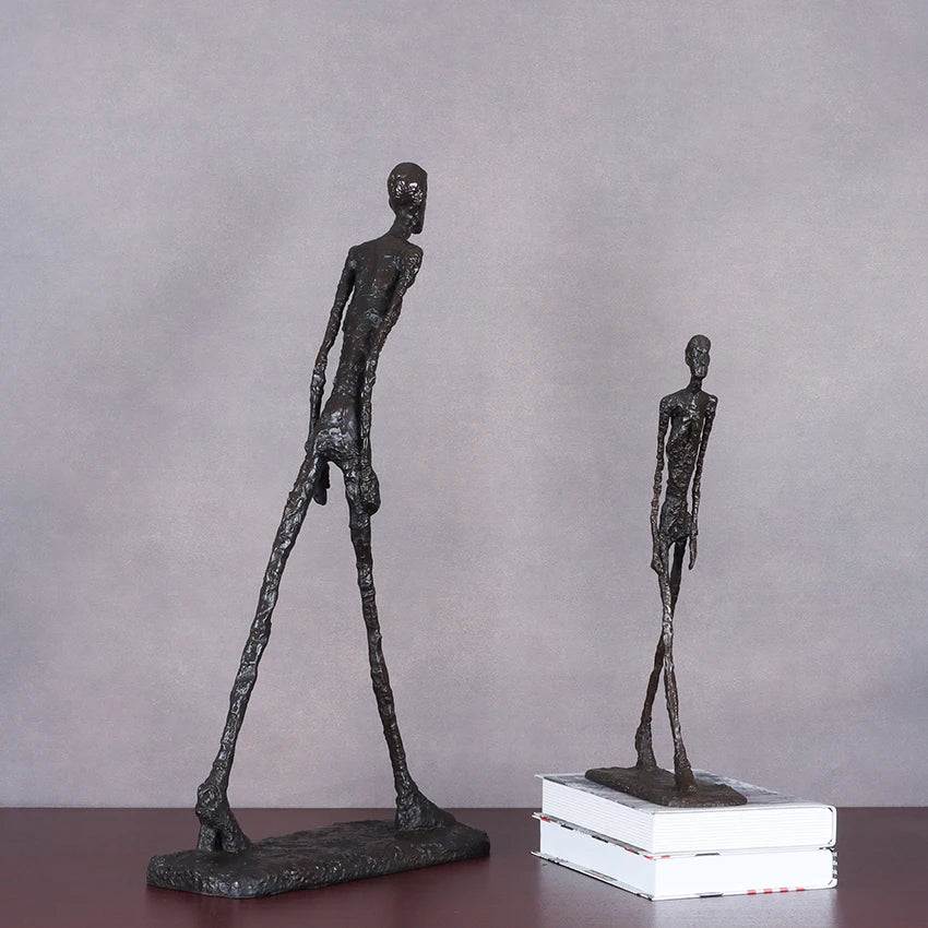 Giacometti Sculpture Bronze Walking Man Statue Replica Famous Abstract Skeleton Collection Figurine Home Decor