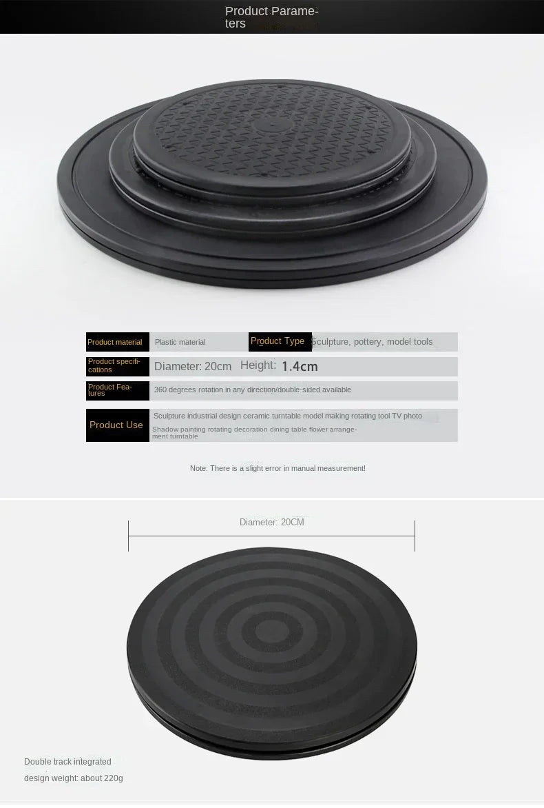 Pottery Turntable Sculpture Turntable Hand-Made Clay Model Bonsai Pottery Base Exhibitor Clay Tool Turntable