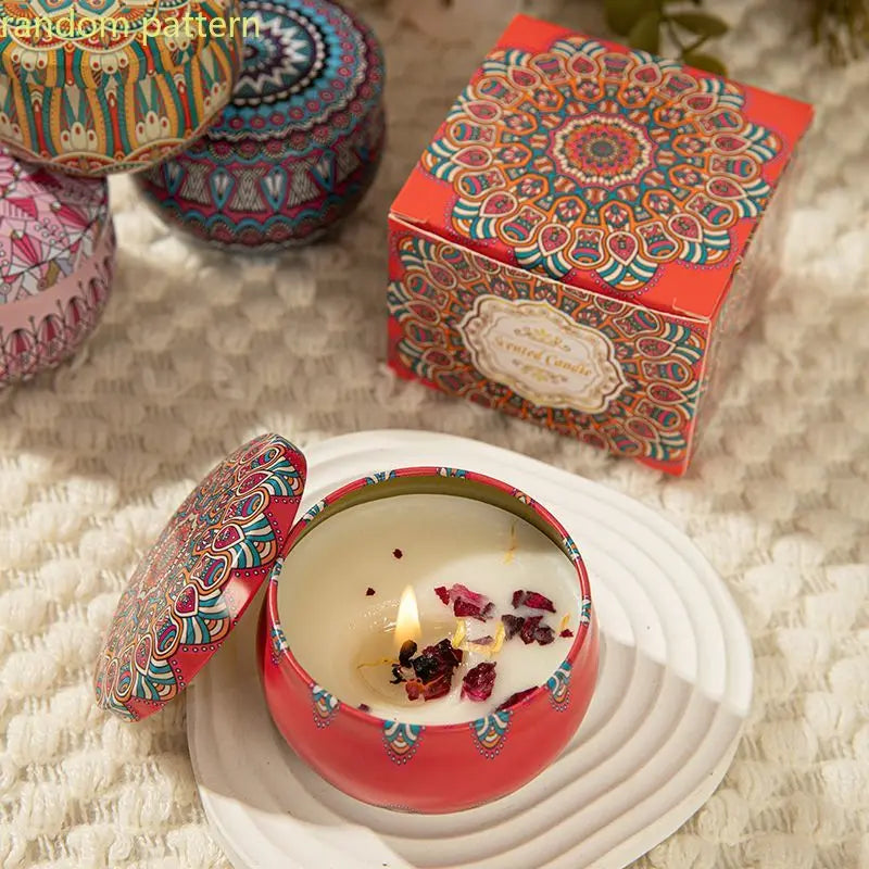 Osmanthus Gardenia Fragrance Candles with Petals Small Romantic Fragrance Candles for Girls' Birthday Gifts Home Aromatherapy