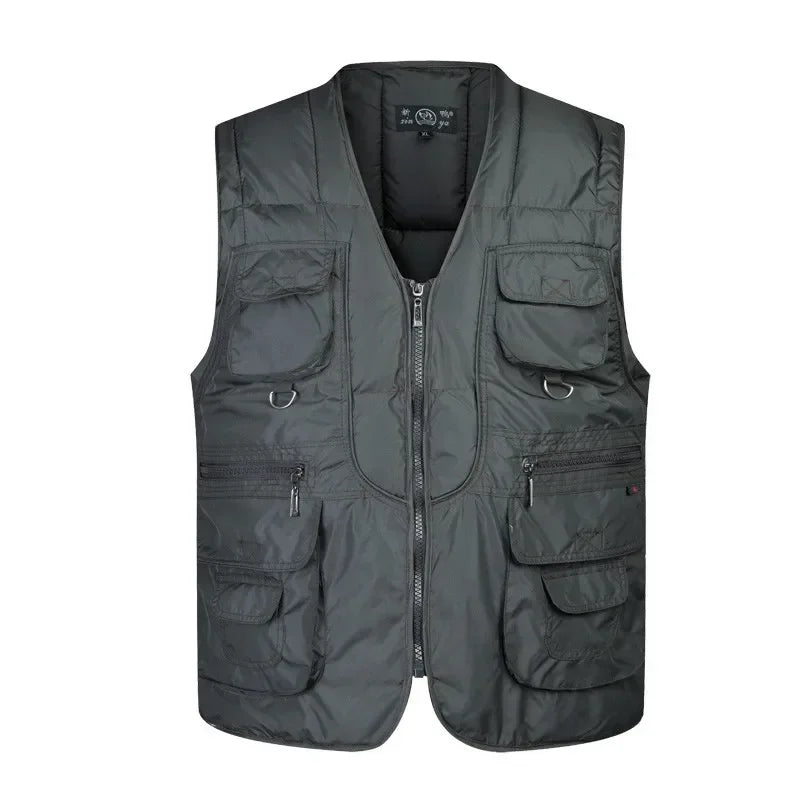 Classic Multi-Pocket Men's Padded Vest - Winter Warm Tactical Jacket - Premium vest from Lizard Vigilante - Just $23.88! Shop now at Lizard Vigilante