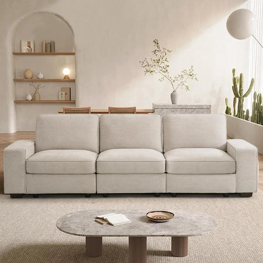 100" Modular Sofa Couch with Seats Storage, Comfy 3-Seater Chenille Fabric Couch for Living Room, Office - Premium sofa from Lizard Vigilante - Just $888.88! Shop now at Lizard Vigilante