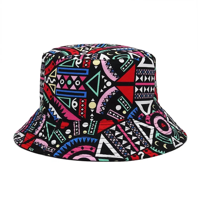 Summer Sun Protection Bucket Hat for Men Women Panama Cap Print Hip Hop Gorros Fishing Fisherman Hat Double Side Wear Fashion - Premium T-Shirts from Lizard Vigilante - Just $7.99! Shop now at Lizard Vigilante