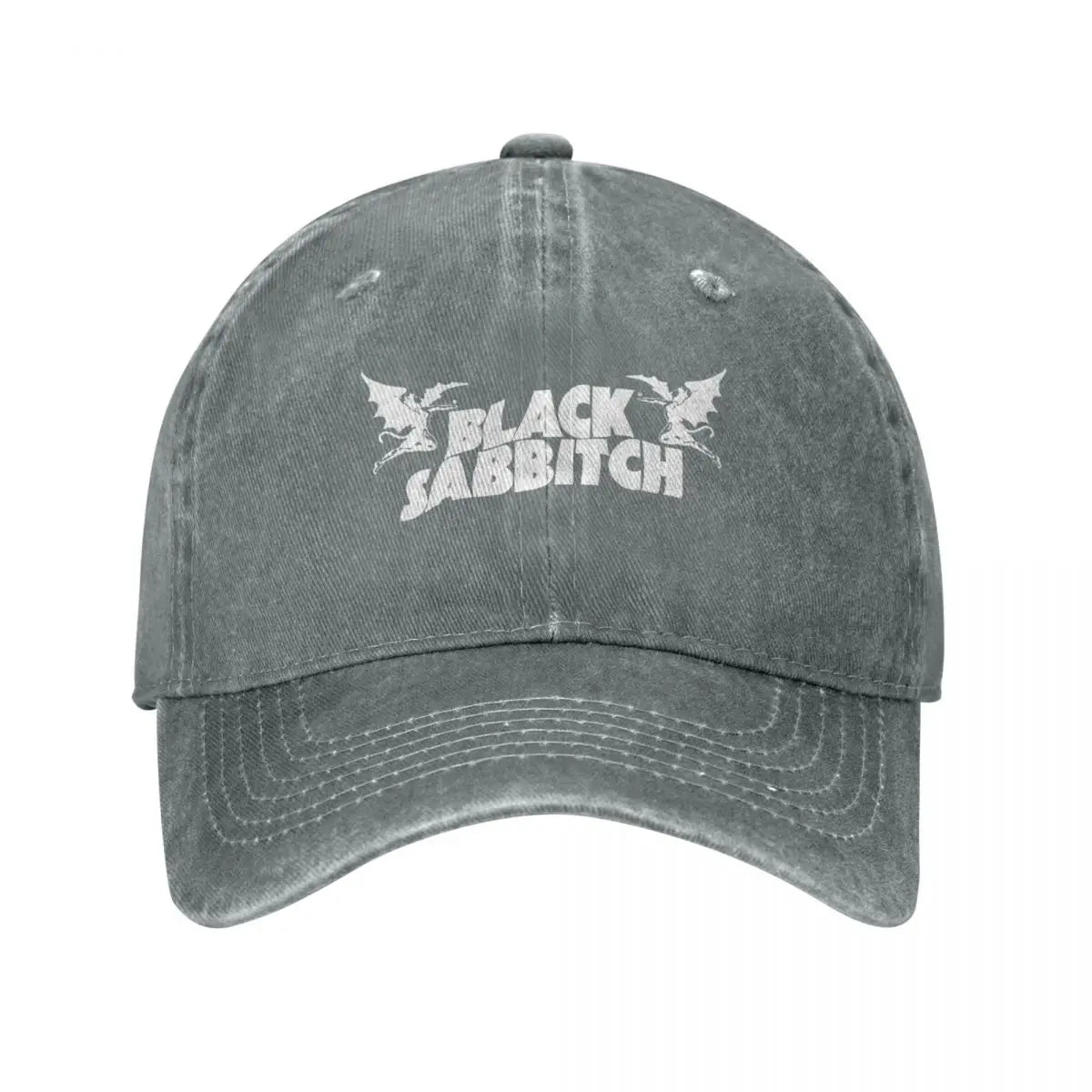 Black Sabbitch Rock Baseball Cap Casual Distressed Washed Headwear Unisex Style Outdoor Activities Gift Hats Cap - Premium baseball cap from Lizard Vigilante - Just $29.88! Shop now at Lizard Vigilante