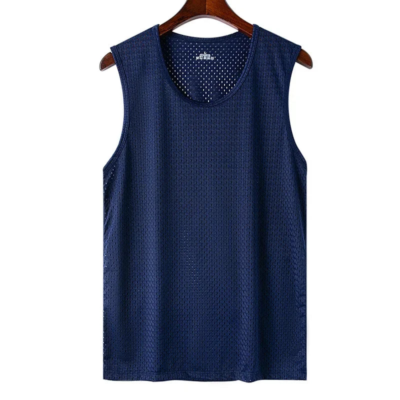 Men's Ice Silk Quick-Drying Vest – Breathable Mesh Sleeveless T-Shirt for Summer - Premium tank top from Lizard Vigilante - Just $22.88! Shop now at Lizard Vigilante