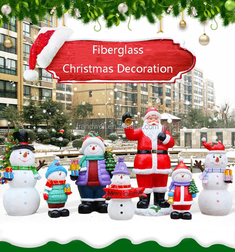 Outdoor Christmas Tree Decoration Life Size Christmas Statue For Sale