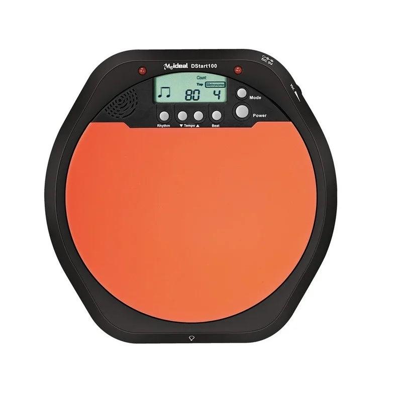 New Meideal Portable DS100 Drums Electronic Drum Training Pad Drum Tutor - Black + Orange - Lizard Vigilante