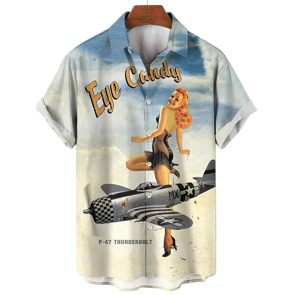 Lizard Vigilante Hawaiian Rock 3D Button Down Shirt – Casual Short Sleeve Retro Beachwear for Men - Premium hawaiian shirt from Lizard Vigilante - Just $23.88! Shop now at Lizard Vigilante