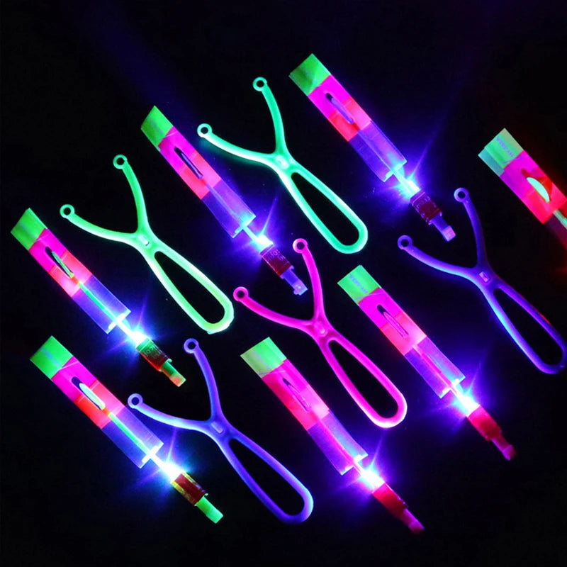 Glow-in-the-Dark LED Flying Arrow – Outdoor Party Light-Up Toy for Kids & Adults, Rubber Band Catapult Helicopter Rocket - Premium toy from Lizard Vigilante - Just $22.99! Shop now at Lizard Vigilante