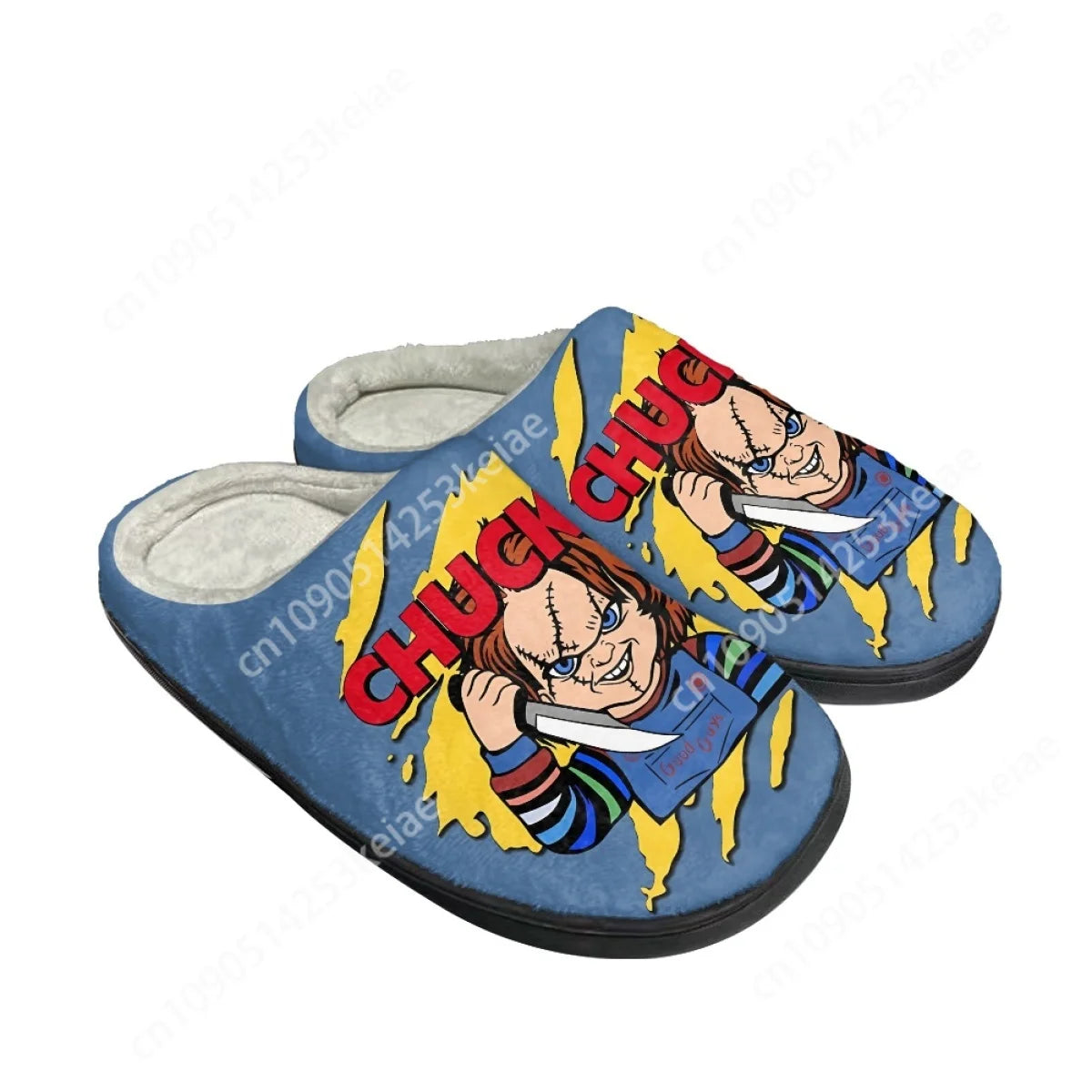 Horror Movie Killer Chucky™ Ladies Round Toe Plush Home Slippers – Cozy, Creepy, and Comfortably Warm - Premium slippers from Lizard Vigilante - Just $32.32! Shop now at Lizard Vigilante