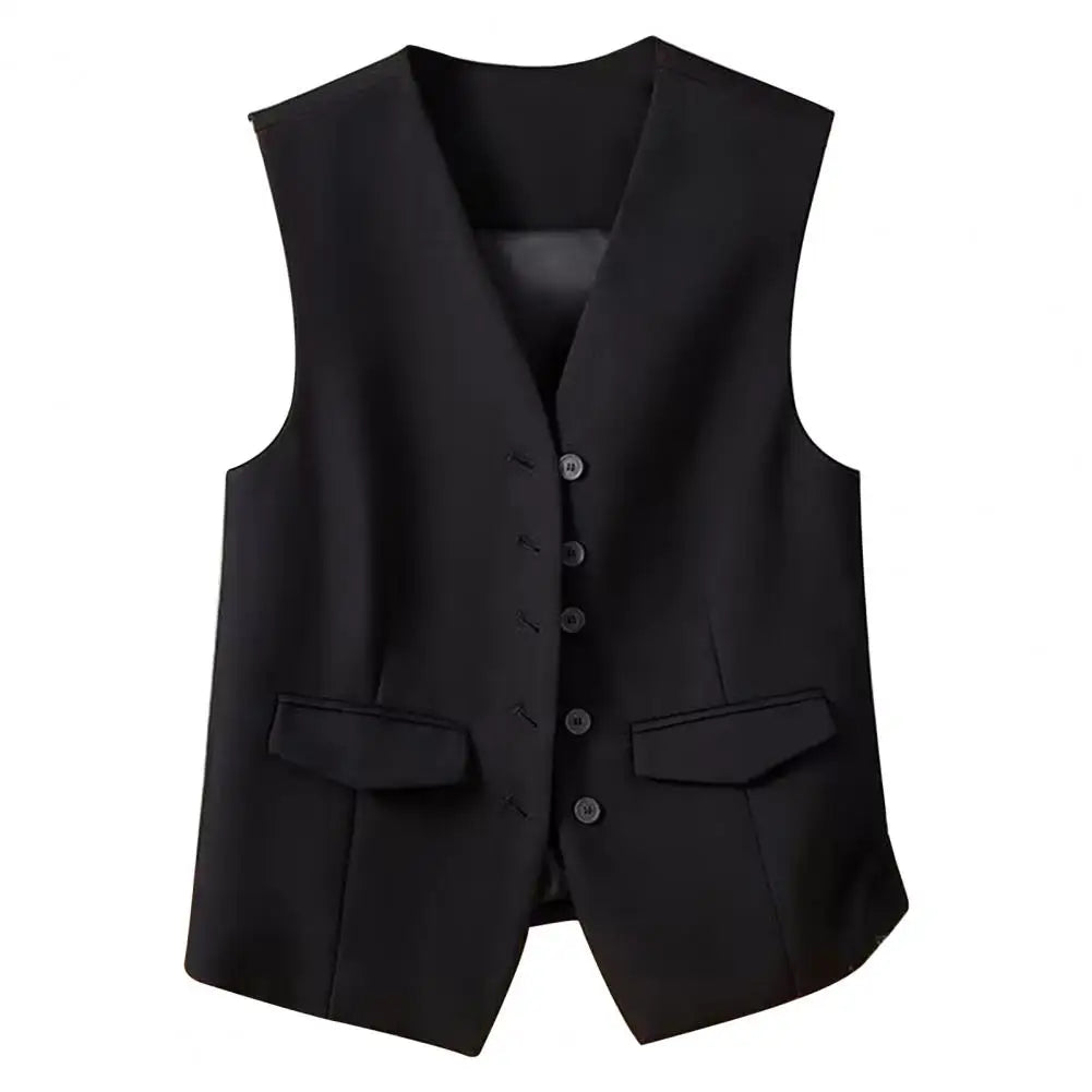 Women Suit Vest - Elegant V-Neck Sleeveless Waistcoat - Premium vest from Lizard Vigilante - Just $28.88! Shop now at Lizard Vigilante