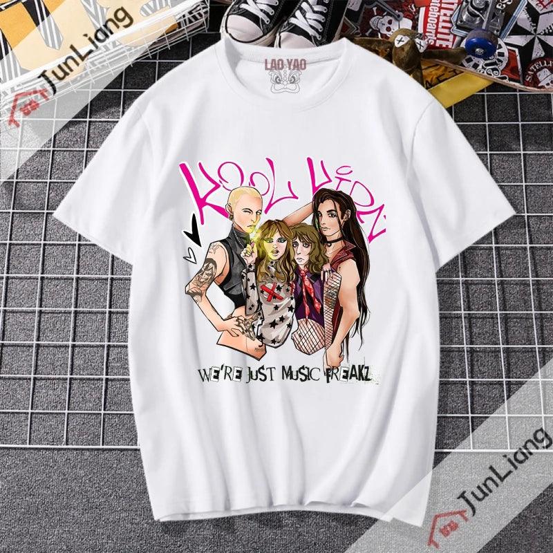 Maneskin Streetwear Italian Rock Band Women's T-shirt Kpop Harajuku Sportswear Man Y2k Clothing Goth Clothes Tops Men Funny Tees - Premium T-shirt from Lizard Vigilante - Just $23.99! Shop now at Lizard Vigilante