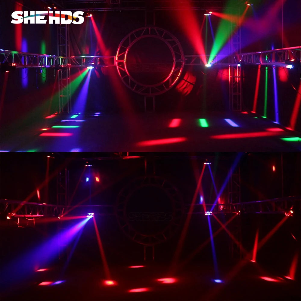 SHEHDS Mini LED Spider Light 8x6W RGBW Bar Beam Moving Head Lights For DJ Disco Party Music Profession Stage Lighting Effect - Premium  from Lizard Vigilante - Just $135.99! Shop now at Lizard Vigilante