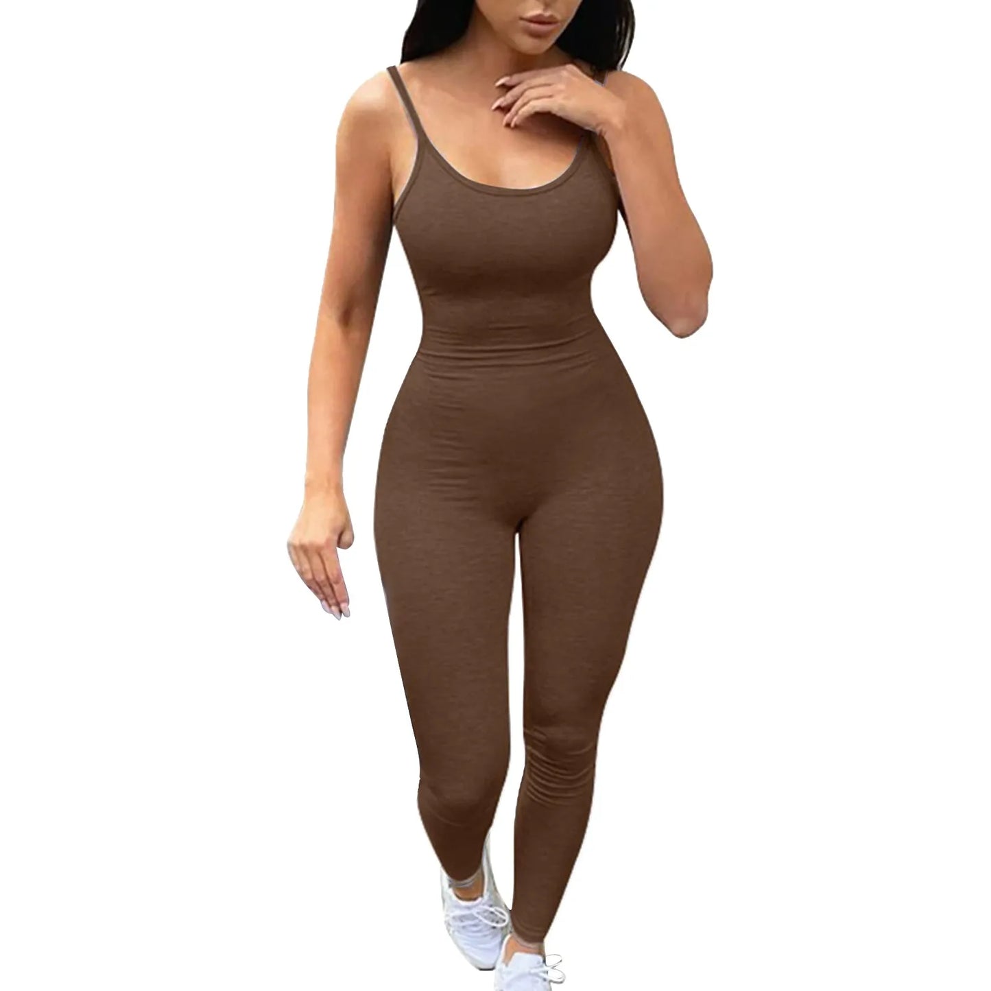 Spaghetti Strap Sleeveless Backless Rompers Womens Jumpsuit Sporty Workout Fitness Solid Casual One Piece Outfits Playsuit - Premium  from Lizard Vigilante - Just $11.99! Shop now at Lizard Vigilante