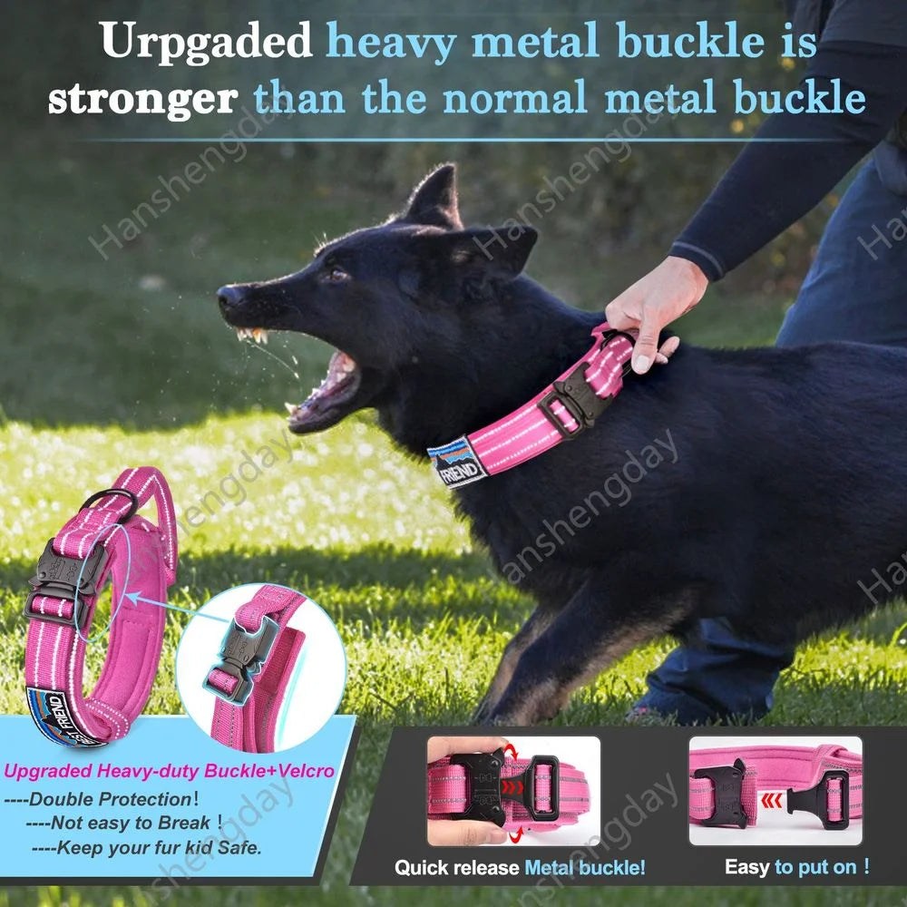 Durable Tactical Dog Collar and Leash Set – Adjustable, Padded, Reflective Military Training Collar for Medium to Large Dogs - Premium collar from Lizard Vigilante - Just $22.99! Shop now at Lizard Vigilante