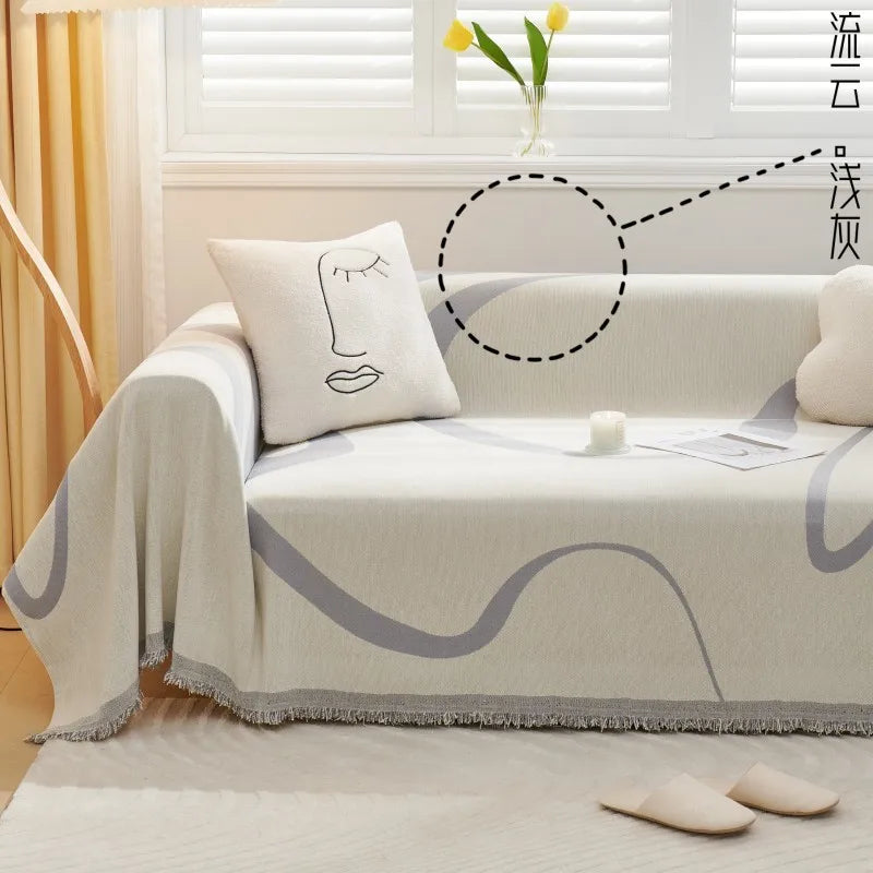 Nordic Throw Blanket – Heavy Stitch Geometric Sofa Tapestry for Home, Camp, and Chaos Nights