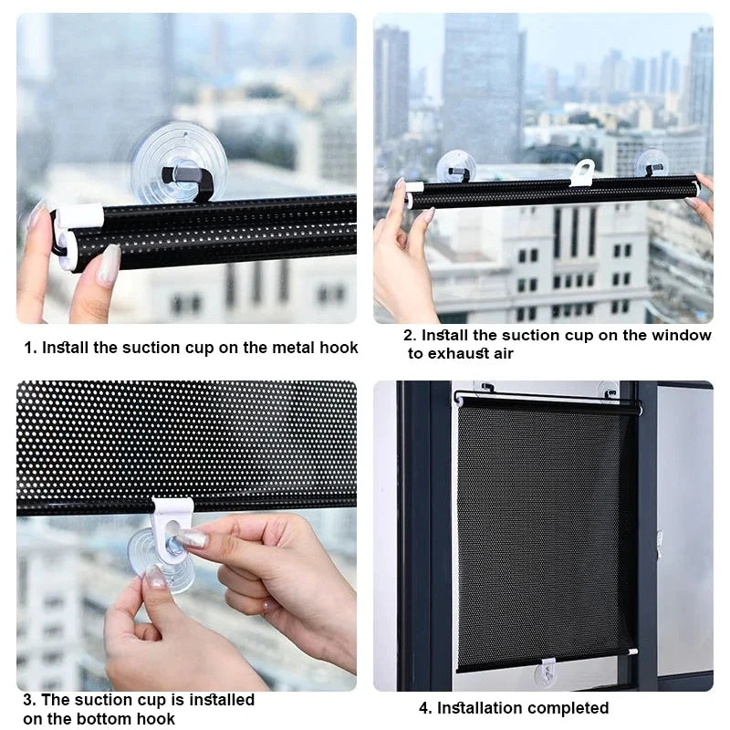 Universal Roller Blinds Suction Cup Sunshade Nail-free Blackout Curtain Car Bedroom Kitchen Office Window Sun-shading Curtains - Premium  from Lizard Vigilante - Just $5.99! Shop now at Lizard Vigilante