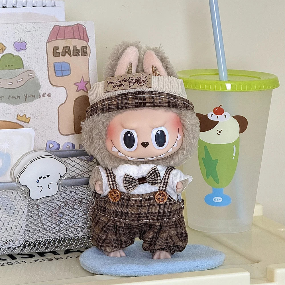 Labubu Fashion Mini Doll Outfit - Stylish Sports Leisure Suit Clothing for 17cm Labubu Idol V1 V2 - Accessory Gift for Collector