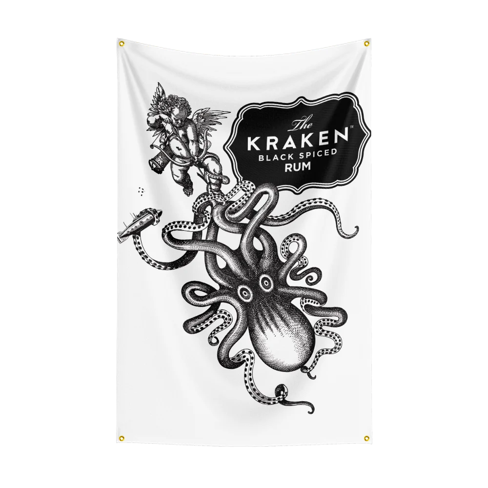 Krakens Rum Flag – 3×5ft Polyester Printed Alcohol & Beer Banner for Indoor and Outdoor Decor - Premium flag from Lizard Vigilante - Just $15.99! Shop now at Lizard Vigilante