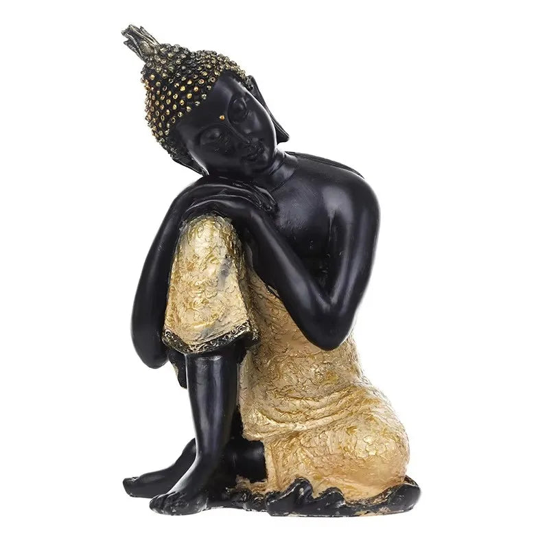 Thai Buddha Figurine Sculpture Sitting Buddha Statue Home Office Decor Indoor Statue Ornament 15cm Feng Shui Ornaments Crafts