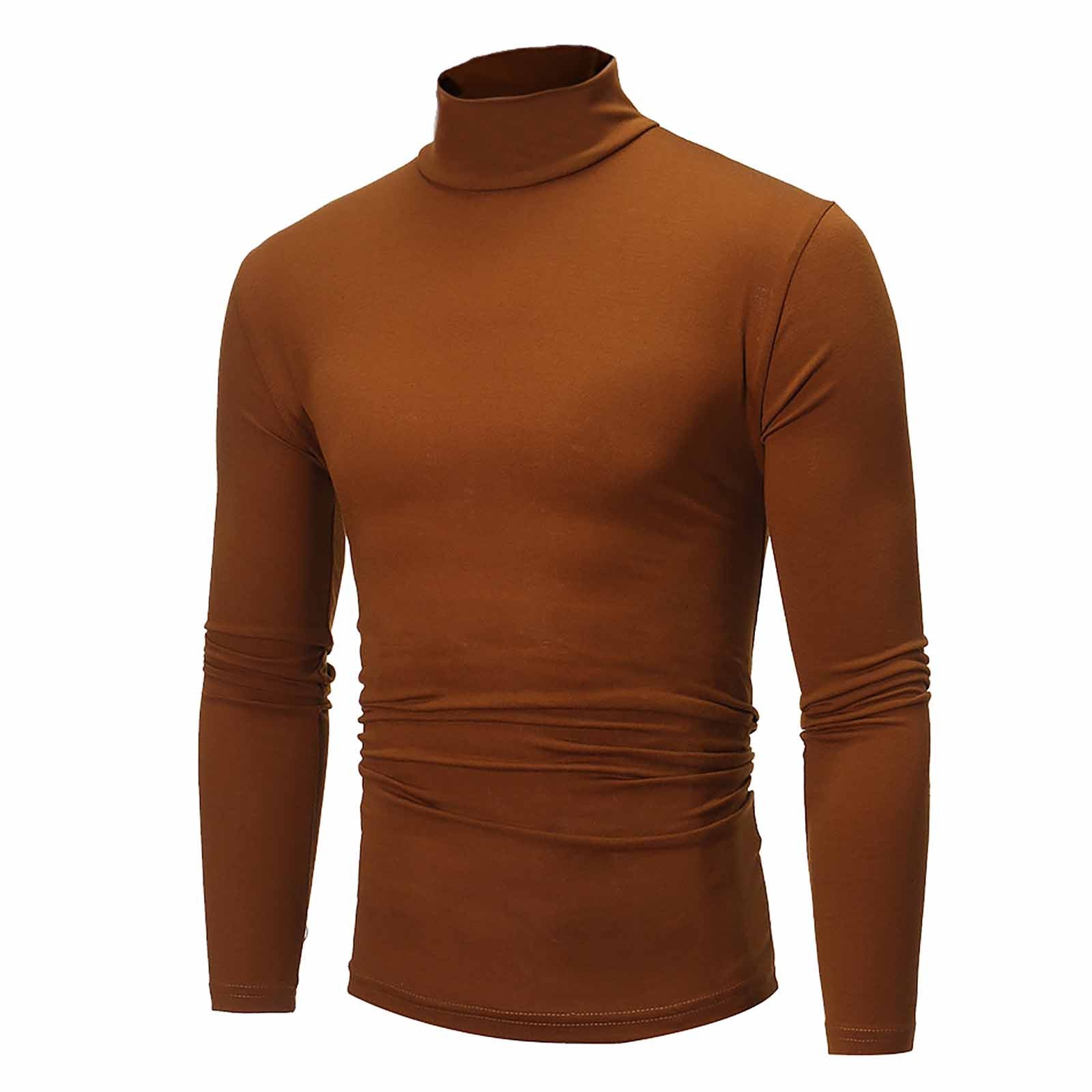 Men's Thermal Long Sleeve Turtleneck T-Shirt – Casual Slim Fit Pullover Top for Autumn and Winter - Premium turtleneck from Lizard Vigilante - Just $32.88! Shop now at Lizard Vigilante