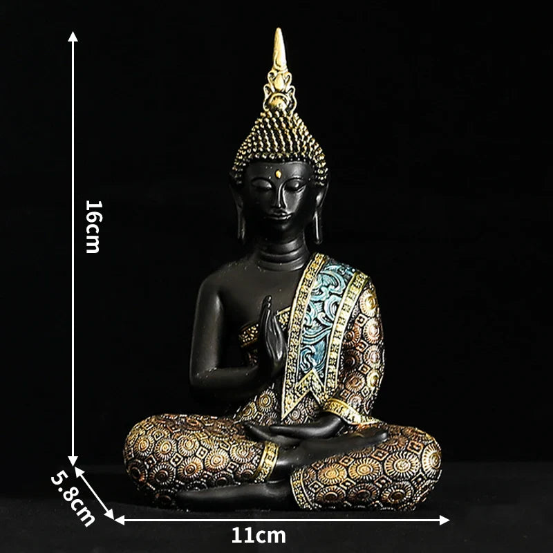 Large Buddha Statue Thailand Buda Buddha Sculpture Green Resin Handmade Buddhism Hindu Fengshui Figurine Meditation Home Decor