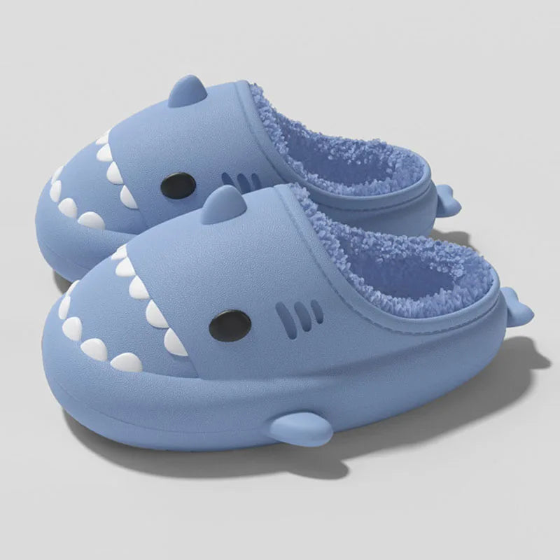 Comwarm Shark Plush Slippers For Women Men Autumn And Winter Warm Cartoon Cotton Slipper Non-Slip Waterproof Outdoor Home Shoes - Premium  from Lizard Vigilante - Just $16.99! Shop now at Lizard Vigilante