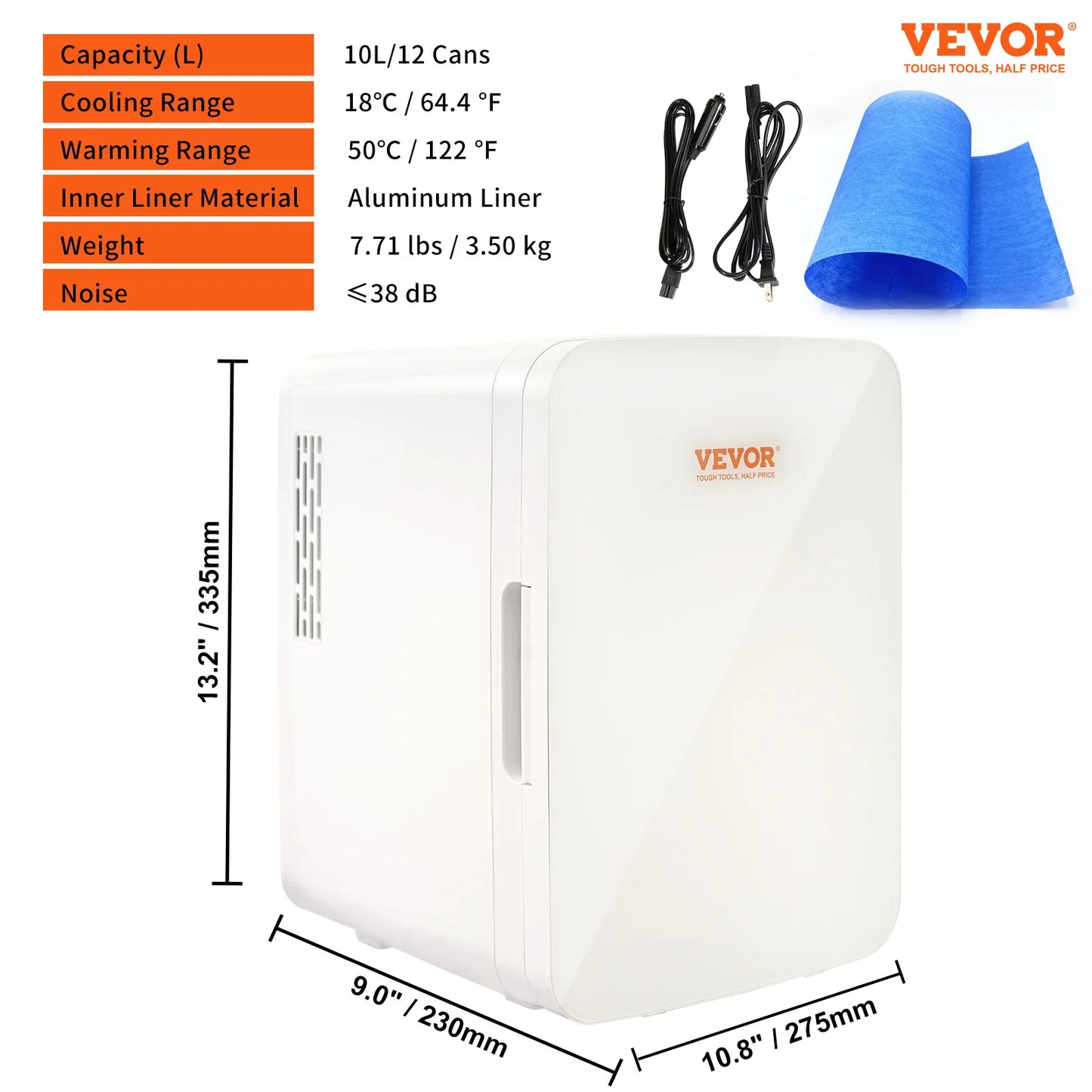 VEVOR 10L Car Refrigerator Mini Portable Skincare Fridge Cooling Freezer Food Drink Storage Box Container for Home Car Bar Use - Premium  from Lizard Vigilante - Just $128.99! Shop now at Lizard Vigilante