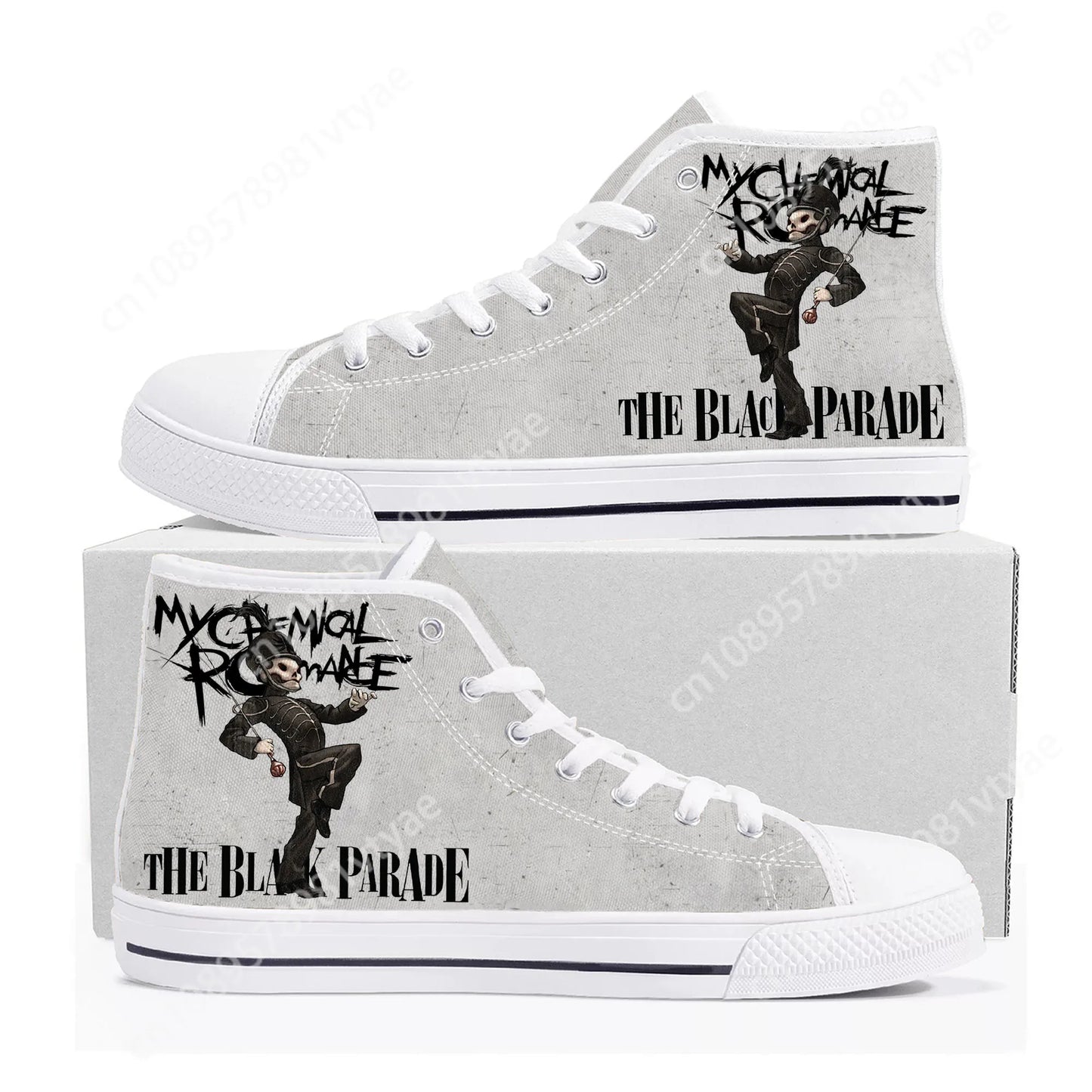 My Chemical Romance High-Top Canvas Sneakers – Rock Your Style, Your Way - Premium shoes from Lizard Vigilante - Just $48.88! Shop now at Lizard Vigilante